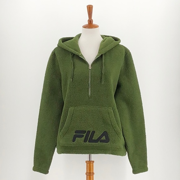 Fila Jackets & Blazers - Fila Green Sherpa 1/2 Zipper Pullover Hoodie